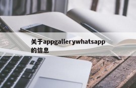 关于appgallerywhatsapp的信息