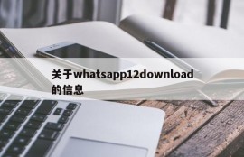 关于whatsapp12download的信息